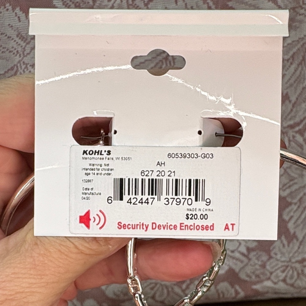 Nine West Silver Chain Detail Hoop Earrings​ - Picture 6 of 6